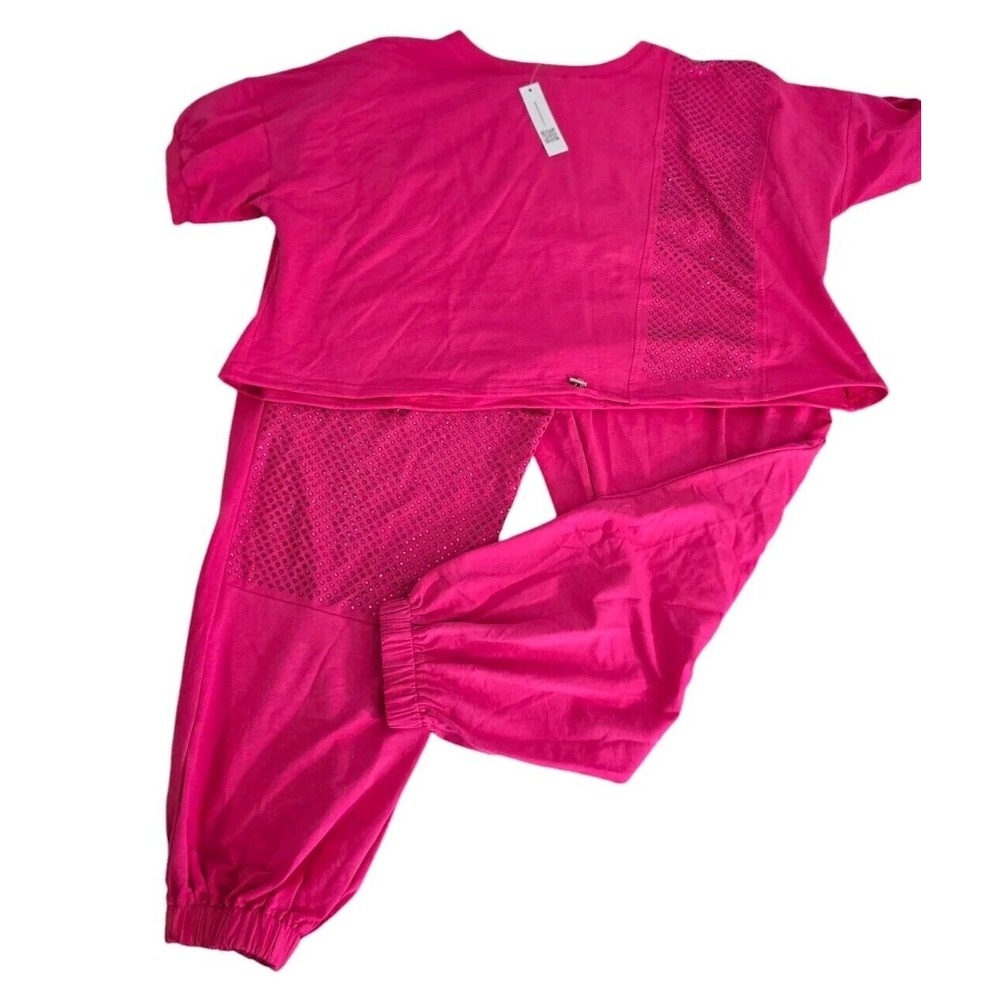 NWT Womens Sweatpants Crop Top Outfit Plus Size 3X Sequins Club Party Casual NEW - Picture 3 of 10